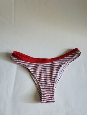 NWT Wild Fable Striped Bikini Bottoms Mid Rise Ultra High Leg Super Cheeky S